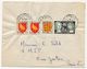 FRANCE - Enveloppe Affr. Composé 12F Reims / Florence + 3F Blason Aunis X2 + 2F Saintonge  - Allevard 1958 - Lettres & Documents