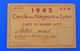 1942 F.F.N. CERCLE DES NAGEURS DE LYON CARTE DE MEMBRE ACTIF PERIODE GUERRE WW2 VIGNETTE COTISATION PUPILLE DE LA NATION - Natación