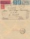 LETTRE. 23 10 29. PAR AVION. NEW-YORK AU HAVRE. EXPRES 13,50Fr.SEMEUSE PASTEUR MERSON. C° TRANSATLANTIQUEFRENCH LIGNE - 1921-1960: Periodo Moderno