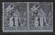 GUYANE - 1892 - YVERT N° 16 OBLITERE CAYENNE En PAIRE ! - COTE 2020 = 84++ EUR. - Used Stamps