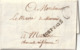 1822 LAC De PARIS  Pour MARANS CACHET "PORT PAYE" 36x5 En Noir Taxe 7 Au Verso - 1801-1848: Précurseurs XIX