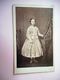 PHOTO CDV 19 EME JEUNE FILLE ELEGANTE ROBE MODE  Cabinet BARBOU A LIMOGES - Oud (voor 1900)