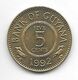 *guyana 5 Cents 1992 Km 32 Bu/ms65 - Guyana