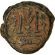 Monnaie, Arabo-Byzantines, Fals, 680s-690s, Dimashq, TB+, Bronze - Islamic