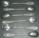 Rare Lot De 6 Petites Cuillères En Métal Avec Décor Louis XVI - Spoons