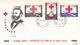 B01-174 BELG.1959 1096 1097 1098 1099 1100 1101 2x FDC P69 P69a Henri Dunant , La Croix-RougeHet Rode Kruis - 1951-1960