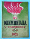 XV SUMMER OLYMPIC GAMES HELSINKI 1952 - Yugoslavian Vintage Guide-programme * Olympia Olympiade Jeux Olympiques Finland - Livres