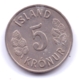 ICELAND 1969: 5 Kronur, KM 18 - Islande