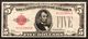 Usa 5 $ Dollar  DOLLARI 1928 Red Seal Lotto 2262 - Biglietti Degli Stati Uniti (1928-1953)