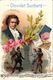 6 Chromo Litho Cards Chocolate SUCHARD Set58B C1899 Famous Composers Litho Beethoven Liszt Boildieu  MAscagni Gounoud - Suchard