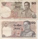 Thaïlande : Pair De 2 Billets Différents : 10 Baht X 2 (état : Mauvais + Bon) - Thailand