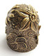 Thimble FLOWERS Decor Lotus Solid Brass Metal Russian Style Souvenir Collection - Ditali Da Cucito