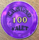11 ALET-LES-BAINS CASINO D'ALET JETON DE 100 FRANCS N°00073 CHIP TOKENS COINS - Casino