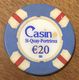 22 SAINT QUAY PORTRIEUX CASINO JETON 20 EUROS CHIP COINS TOKENS GAMING - Casino