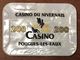 58 POUGUES LES EAUX CASINO DU NIVERNAIS PLAQUE DE 200 FRANCS N°00035 JETON CHIPS TOKENS COINS GAMING - Casino