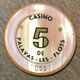 34 PALAVAS LES FLOTS CASINO JETON DE 5 FRANC N° 0597 CHIP TOKENS COINS - Casino