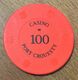 56 PORT CROESTY CASINO JETON DE 100 FRANCS CHIP TOKENS COINS - Casino