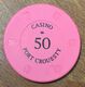 56 PORT CROESTY CASINO JETON DE 50 FRANCS CHIP TOKENS COINS GAMING - Casino