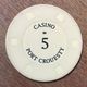 56 PORT CROESTY CASINO JETON DE 5 FRANCS CHIPS TOKENS COINS GAMING - Casino