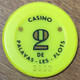 34 PALAVAS LES FLOTS CASINO JETON DE 2 FRANC N° 3890 CHIP TOKENS COINS - Casino