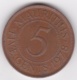 Ile Maurice , 5 Cents 1978 , Elizabeth II, KM# 34 - Mauritius