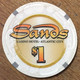 ÉTATS-UNIS USA NEW JERSEY ATLANTIC CITY SANDS CASINO CHIP 1 $ JETON TOKEN COIN CASINO FERMÉ - Casino