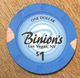 USA NEVADA LAS VEGAS BINION'S CASINO CHIP $1 JETON TOKEN COIN - Casino