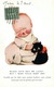 Illustration Mabel Lucie Atwell: Bébé Et Chat: Black Cats May Be Lucky, But I Wish You'd Keep 'em - Attwell, M. L.