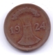 DEUTSCHES REICH 1924 D: 2 Reichspfennig, KM 38 - 2 Rentenpfennig & 2 Reichspfennig