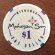 USA CONNECTICUT UNCASVILLE MOHEGAN SUN INDIAN CASINO CHIP $1 JETON TOKEN COIN - Casino