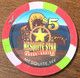 ÉTATS-UNIS USA NEVADA MESQUITE STAR CASINO CHIP $ 5 CLOSED FERMÉ JETON TOKENS COINS GAMING - Casino