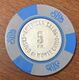 98 MONACO CASINO DE MONTE CARLO AMERICAN SALON JETON 5 FR TOKENS COINS CHIPS GAMING - Casino