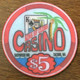 ÉTATS-UNIS USA WASHINGTON TACOMA KING OF CLUBS CASINO CHIP $5 OBSOLETE JETON TOKEN SCOINS GAMING - Casino
