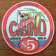 ÉTATS-UNIS USA WASHINGTON TACOMA KING OF CLUBS CASINO CHIP $5 OBSOLETE JETON TOKEN SCOINS GAMING - Casino