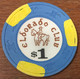 ÉTATS-UNIS USA CALIFORNIE GARDENA ELDORADO CLUB CASINO CHIP $ 1 JETON TOKENS COINS - Casino