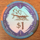 ÉTATS-UNIS USA NEW MEXICO SANTA FEE BUFFALO THUNDER RESORT CASINO CHIP $1 JETON TOKEN COIN - Casino