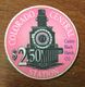 USA COLORADO BLACK HAWK COLORADO CENTRAL CASINO CHIP $ 2,5 JETON TOKENS COINS TRAIN LOCOMOTIVE RAILWAY - Casino