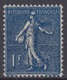 FRANCE : SEMEUSE N° 205a BLEU NOIR NEUVE * GOMME TRACE DE CHARNIERE - COTE 125 € - 1903-60 Säerin, Untergrund Schraffiert