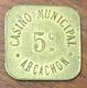 33 ARCACHON CASINO MUNICIPAL JETON EN MÉTAL DE 5 CENTIMES CHIP TOKENS COINS GAMING - Casino