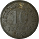 Monnaie, GERMANY - EMPIRE, 10 Pfennig, 1920, Berlin, Error Die Break, TB+, Zinc - 10 Rentenpfennig & 10 Reichspfennig