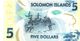 SOLOMON ISLANDS $5 BLUE NATIONAL EMBLEM FRONT BOAT BACK  POLYMER UNC  NO DATE P.NEW  READ DESCRIPTION !! - Solomon Islands
