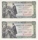 PAREJA CORRELATIVA DE 5 PESETAS DEL AÑO 1945 SERIE K EN CALIDAD EBC+ (XF)  (BANKNOTE) - 5 Pesetas