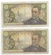 2 BILLETS 5 FRANCS  PASTEUR  MEME MOIS ET ANNEE   01 / 09 / 1966 SERIE N 36 ET X 27 - 5 F 1966-1970 ''Pasteur''