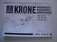 Manuel KRONE Materiel Agricole AM 203 CV Ersatzteile Spare Parts Pieces Detachee - Traktoren