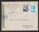 Turkey: Cover To USA, 1940s, 2 Stamps, Censored, Uncommon Blue Censor Label, World War 2, WW2 (traces Of Use) - Brieven En Documenten