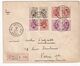 DDX 599 --- Timbres TETE-BECHE S/ Enveloppe Recommandée - 3 Paires TB4, TB7 Et TB10 UCCLE 5 Vers PARIS -TARIF EXACT 3F50 - Tête-bêche [KP] & Inter-panels [KT]