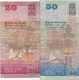 Sri Lanka : 20 Rupees 2010 + 50 Rupees 2010 - Sri Lanka