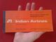 ANTIGUA TARJETA DE EMBARQUE...PASSENGER TICKET AND BAGGAGE CHECK CHEKING AIR LINES INDIA LINEAS AÉREAS INDIAN AIRLINES.. - Carte D'imbarco