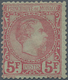 Monaco: 1885, Definitives Charles, 5fr. Carmine On Greenish, Fresh Colour And Well Perforated, Mint - Neufs