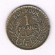1 FRANC 1921 TUNESIE /7243/ - Tunisia